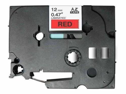 Fita Laminada Compat&iacute;vel Brother Tze-431 - 12mm X 8 Metros Preto/Vermelho