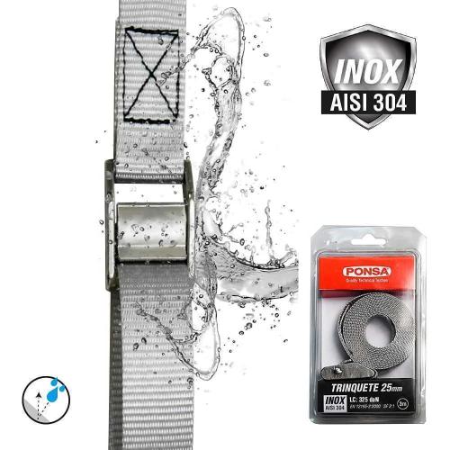 Correia com Esticador 25mm 3m Inox 027,207,025,50.