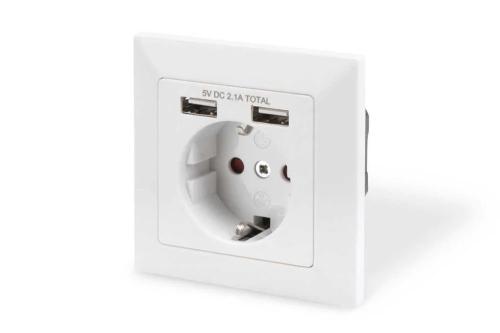 Digitus Soquete de Contato de Seguran&ccedil;a 2x Usb