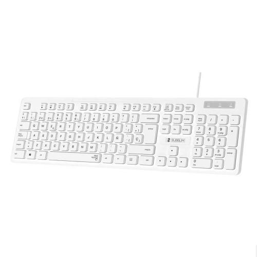Teclado Subblim Business Slim Silencioso/ Blanco