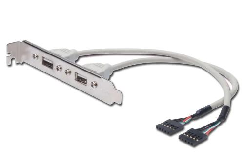 Digitus Slotblech 2xusb/A -> Idc 2x5pin  Bu/Bu 0.25m Polybeutel
