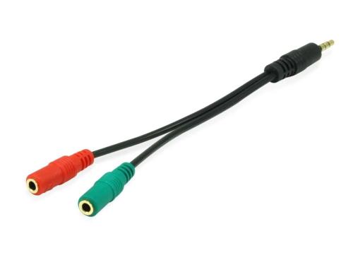 Equip Audiokabel 3.5mm 1x/2x  St/Bu 0.15m Y-Kabel