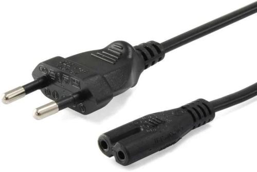 Equip Iec-Stromkabel 2pin -> C7 3m St/Bu Schwarz