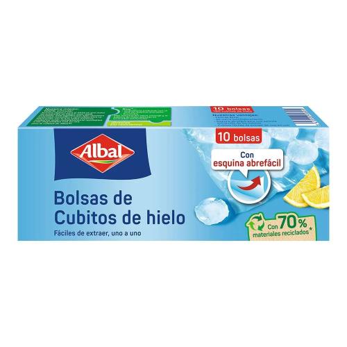 Molde para Cubos de Gelo Albal Serie Ahorro Sacos para Gelo Verde A&ccedil;o Cart&atilde;o (10 Uds) 