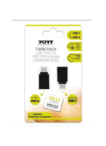 Adaptador Port Designs Usb Type-C para Usb Type-A - Twin Pack