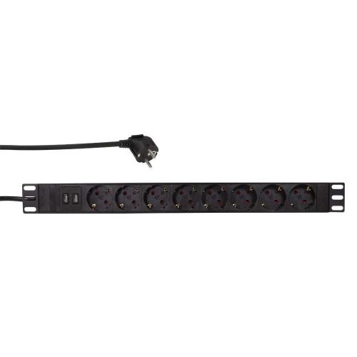 LOGILINK PDU8C02 PDU 8 TOMADA(S) CA 1U PRETO