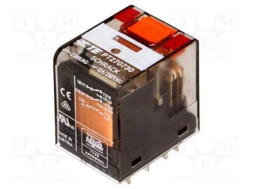 Rel&eacute;: Eletromagn&eacute;tico, Dpdt, Ubobina: 230vac, Icontactos Max: 12a
