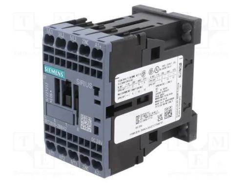 Contator: 3 polos, NO x3, Contatos auxiliares: NC.