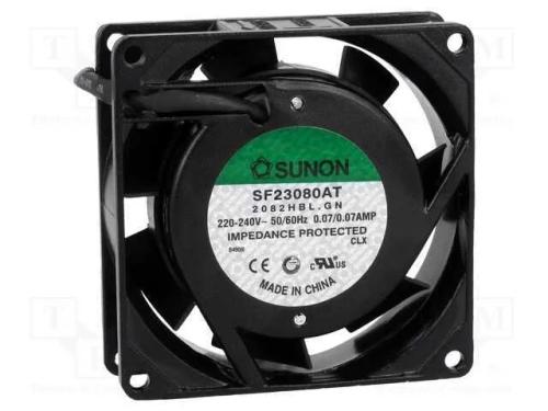 Ventilador: AC, transversal, 230VAC, 80x80x25mm, .