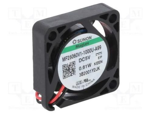 Ventilador: DC, transversal, 5VDC, 25x25x6mm, 5,1.