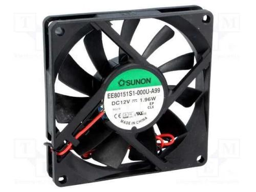 Ventilador: DC, transversal, 12VDC, 80x80x15mm, 6.