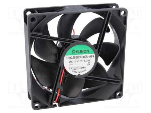 Ventilador: DC, transversal, 12VDC, 92x92x25mm, 6.