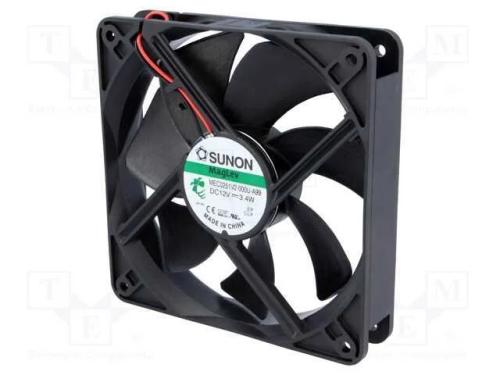 Ventilador: DC, transversal, 12VDC, 120x120x25mm,.