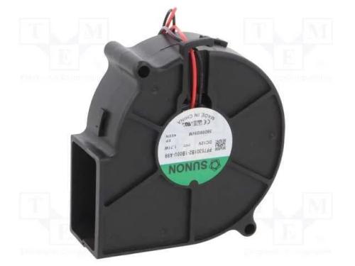 Ventilador: DC, blower, 12VDC, 75x75x30mm, 23,44m.