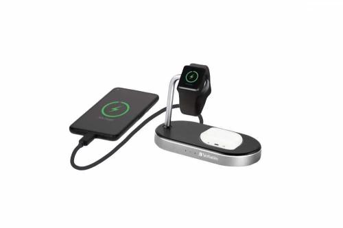 Verbatim Carregador Wireless Qi Mfi Apple 3 em 1 Alumino #Black Friday#