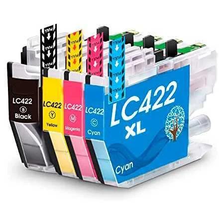 Conjunto 4 Tinteiros Compat&iacute;veis Brother LC422 XL