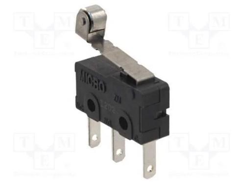 Microinterruptor Snap Action, com Alavanca (Com Rolo), Spdt