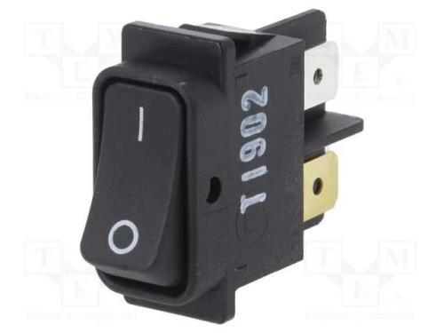 Rocker, Dpst, Pos: 2, On-Off, 10a/250vac, Preto, Ip40, 100mo, Ul94v-2