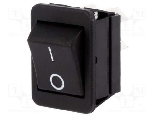 ROCKER, DPST, Pos: 2, ON-OFF, 16A/250VAC, preto, .