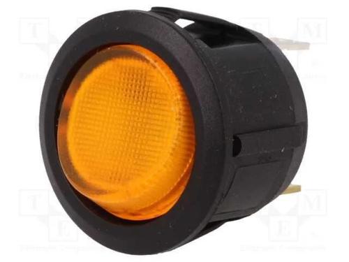 Rocker, Spst, Pos: 2, On-Off, 20a/14vdc, Amarelo, Led, 14v, 50mo