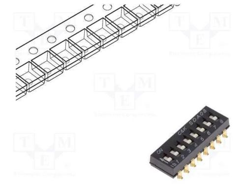 Interruptor: DIP-SWITCH, Quantidade de sec&ccedil;&otilde;es: 8.