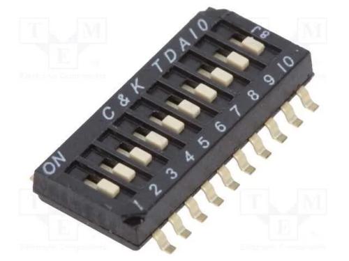 Interruptor: DIP-SWITCH, Quantidade de sec&ccedil;&otilde;es: 1.
