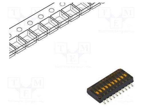 Interruptor: DIP-SWITCH, Quantidade de sec&ccedil;&otilde;es: 1.