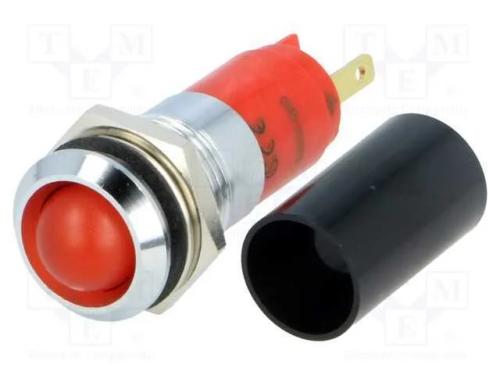 Luz indicadora: LED, c&ocirc;ncavo, vermelho, 130VAC, 1.