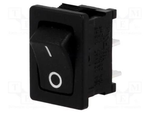 Rocker, Spst, Pos: 2, Off-(On), 10a/250vac, Preto, N&atilde;o Disp, 50mo