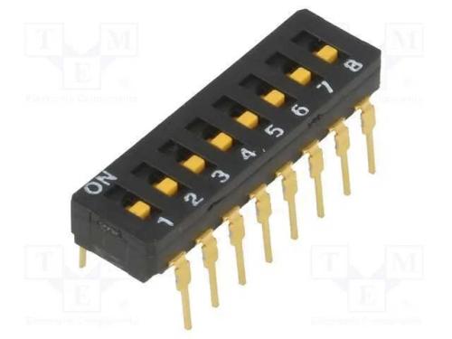 Interruptor: DIP-SWITCH, Quantidade de sec&ccedil;&otilde;es: 8.