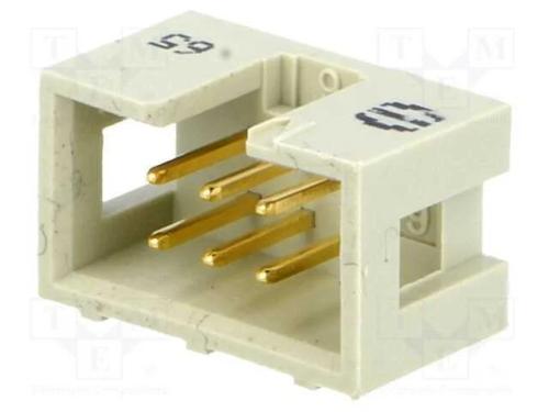 Tomada, Idc, Macho, Pin: 6, Simples, Tht, 1,27mm, R. Contatos: 2,54mm
