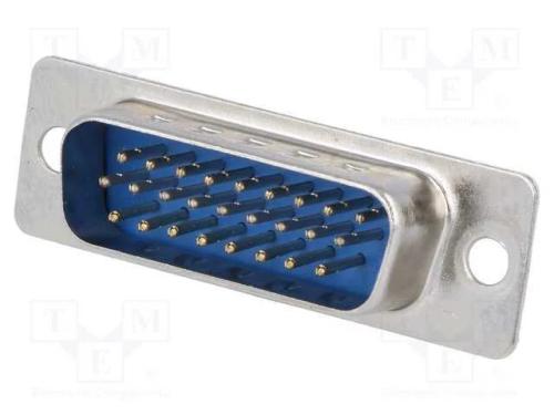 D-Sub HD, PIN: 26, ficha, macho, com cabo, simple.