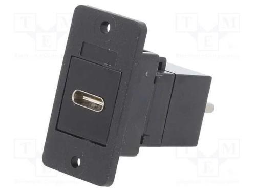 Conector, USB C tomada-frente,USB C ficha-traseir.