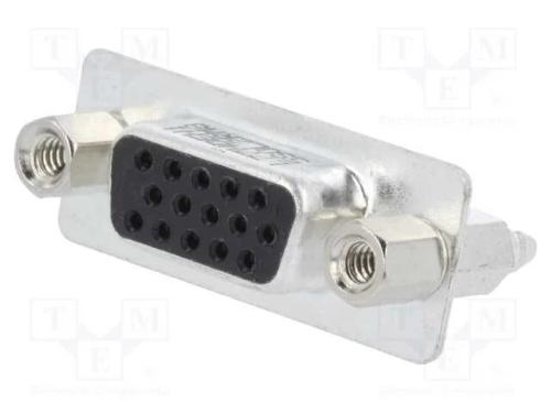 D-Sub HD, PIN: 15, tomada, f&ecirc;mea, para PCB,trinco.