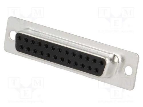 D-Sub, PIN: 25, ficha, f&ecirc;mea, com cabo, solda, 5A.