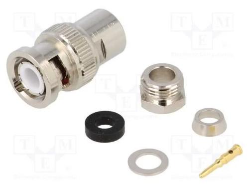 Ficha, BNC, macho, simples, 50O, B9907,RG223V,RG5.