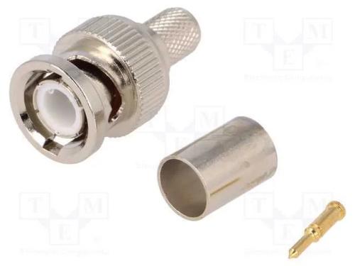 Ficha, BNC, macho, simples, 75O, RG6, cerrar, com.