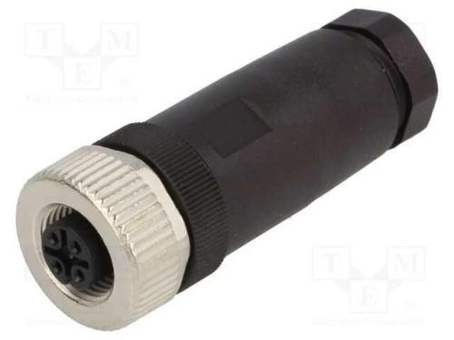 Ficha, M12, Pin: 4, F&ecirc;mea, C&oacute;digo A-Devicenet / Canopen, com Cabo
