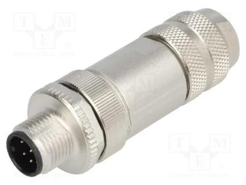 Ficha, M12, Pin: 8, Macho, C&oacute;digo A-Devicenet / Canopen, com Cabo