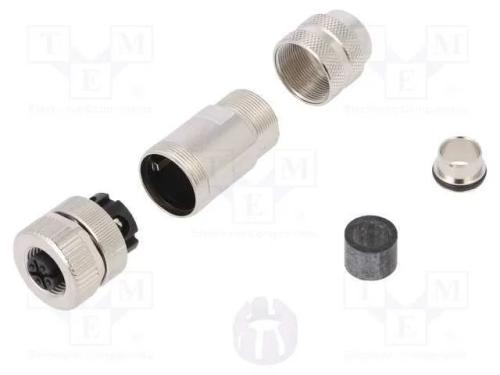 Ficha, M12, Pin: 4, F&ecirc;mea, C&oacute;digo A-Devicenet / Canopen, com Cabo