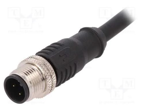 Ficha, M12, PIN: 4, macho, c&oacute;digo A-DeviceNet / C.