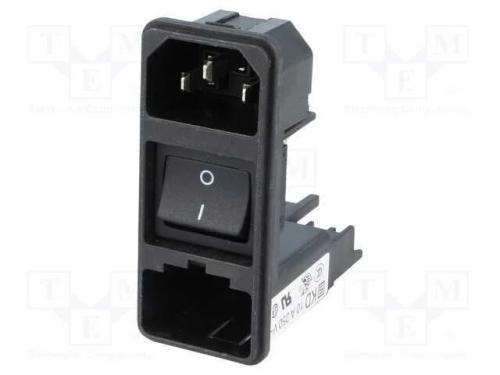 Conector: de alimenta&ccedil;&atilde;o, tomada, macho, 10A, 250.