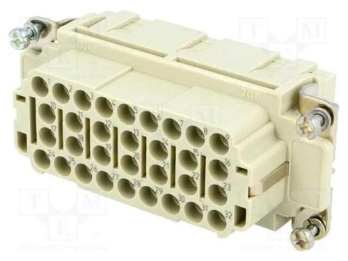 Conector: HDC, f&ecirc;mea, Han EE, PIN: 32, 32+PE, tam.