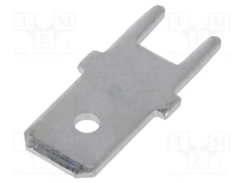Conetor: Plano, 6,3mm, 0,8mm, F&ecirc;mea, Tht, Estanhado, Lat&atilde;o