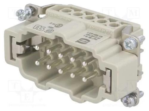 Conector: HDC, inserto de contatos, macho, Han E,.