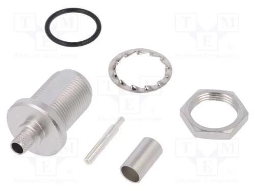 Tomada, N, F&ecirc;mea, Simples, Cerrar, para Painel, Ptfe, Prateado