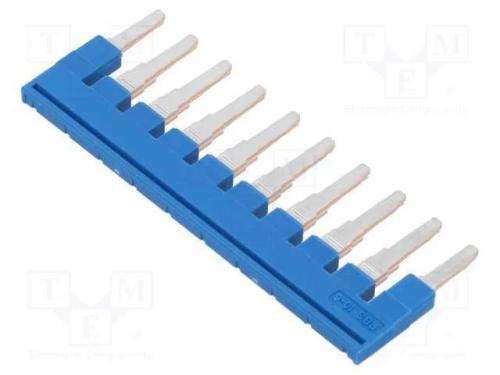 Ponte de pino, faixas: 10, azul, Larg: 6mm, UL94V.