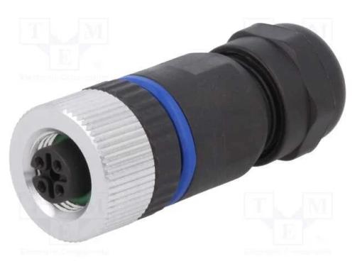 Ficha, M12, Pin: 4, F&ecirc;mea, C&oacute;digo A-Devicenet / Canopen, com Cabo