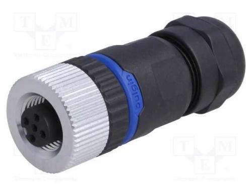 Ficha, M12, Pin: 5, F&ecirc;mea, C&oacute;digo A-Devicenet / Canopen, com Cabo