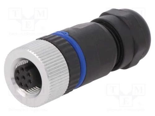 Ficha, M12, Pin: 8, F&ecirc;mea, C&oacute;digo A-Devicenet / Canopen, com Cabo